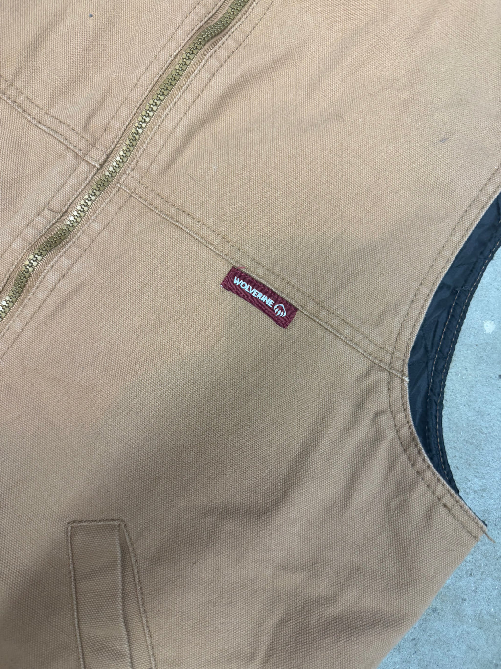 WOLVERINE Men's Tan Sherpa Lined Work Vest Size Medium